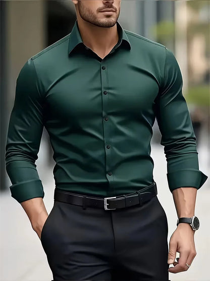 Chemise Homme Manches Longues Business – Léger et Respirant