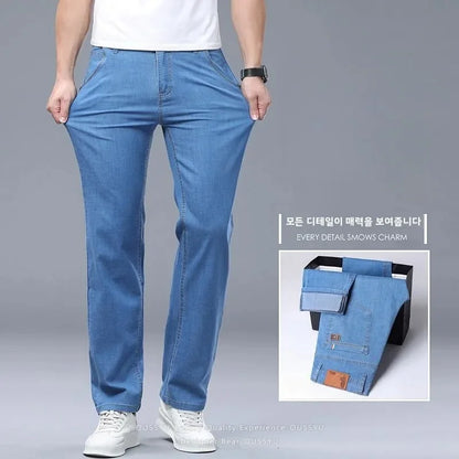 Jean Homme Fin Coton Élastique Droit
