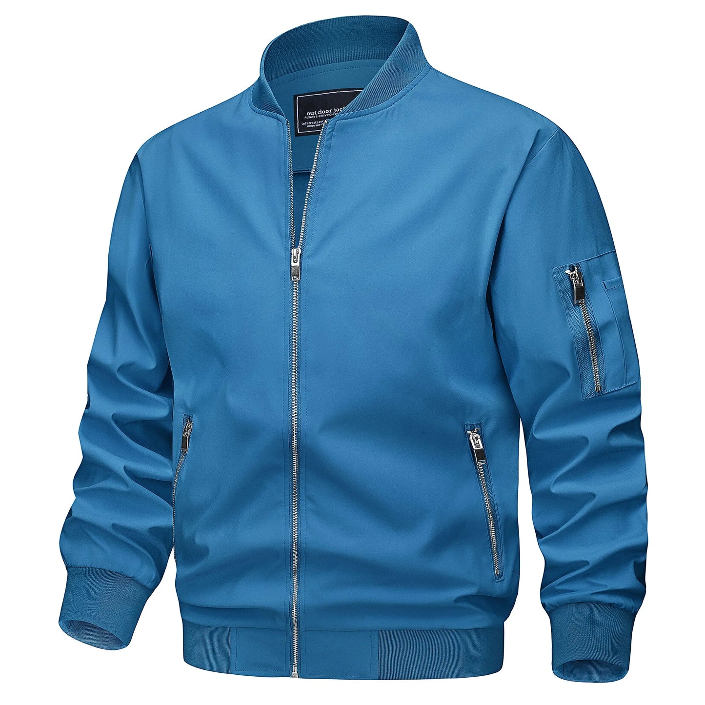 Veste Bomber Homme Légère Mi-Saison – Blouson Coupe-Vent Zippé