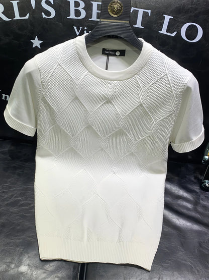 T-shirt Tricot Homme Style Coréen – Coupe Unie Légère