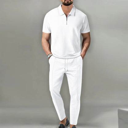 Ensemble Polo Homme Sport Été – Short et Polo Zippé Streetwear
