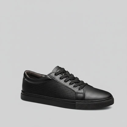 Sneakers Homme Cuir Véritable — Noir Minimaliste