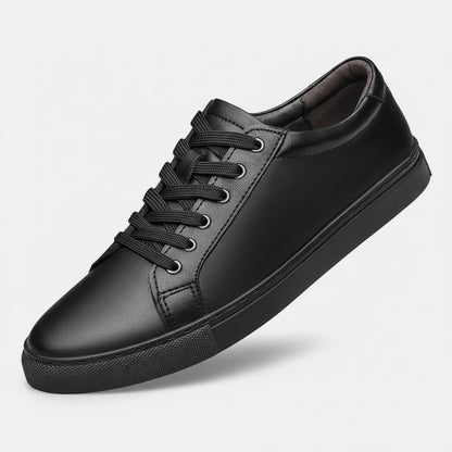 Sneakers Homme Cuir Véritable — Noir Minimaliste