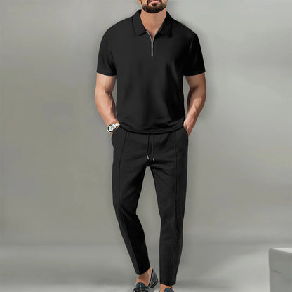 Ensemble Polo Homme Sport Été – Short et Polo Zippé Streetwear