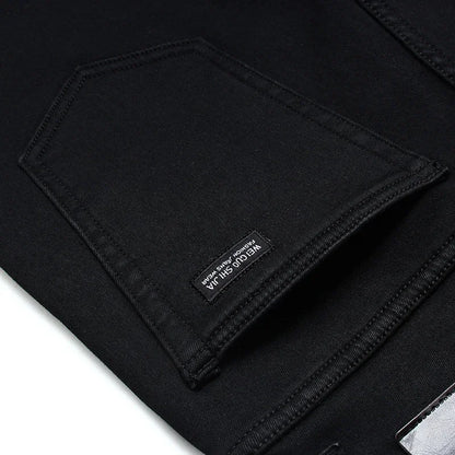 Jean Homme Slim Stretch Noir – Style Biker Moderne