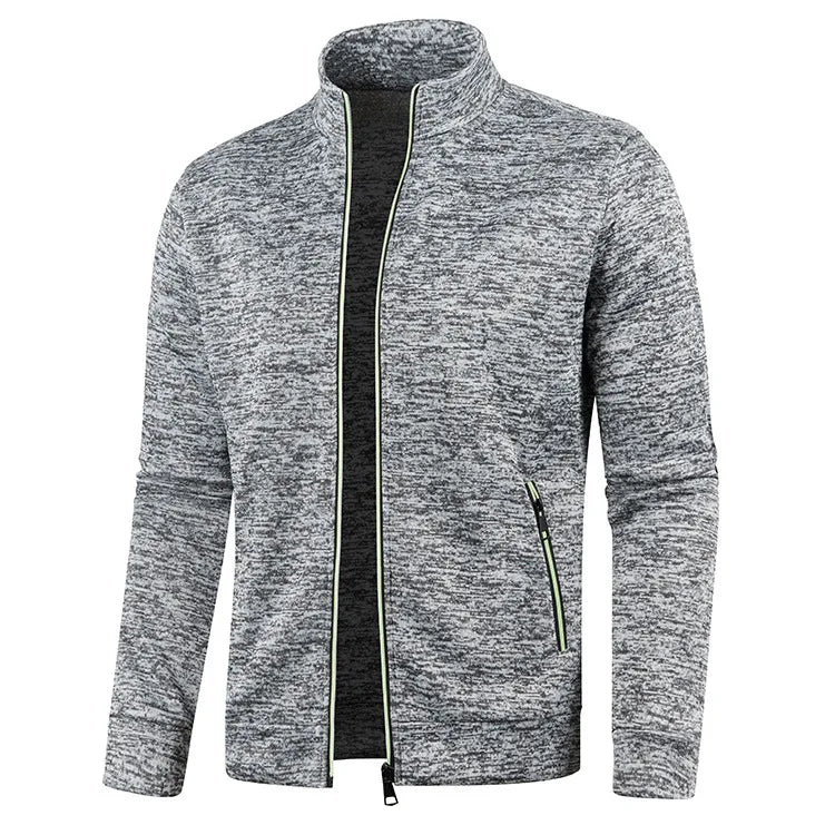 Cardigan Oversize Homme Col Montant Zippé – Tricot Chic
