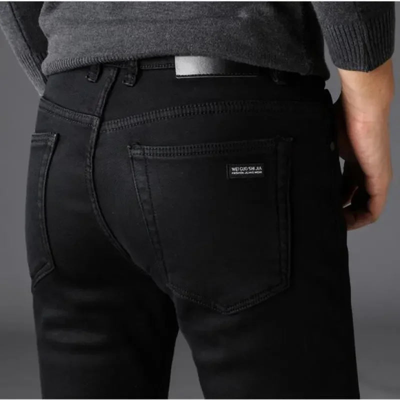 Jean Homme Slim Stretch Noir – Style Biker Moderne