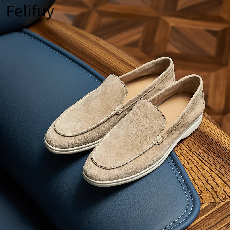 Mocassins Daim Véritable Homme — Style Driving Loafer