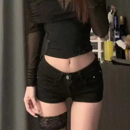 Short Denim Noir Skinny
