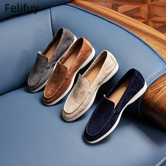 Mocassins Daim Véritable Homme — Style Driving Loafer