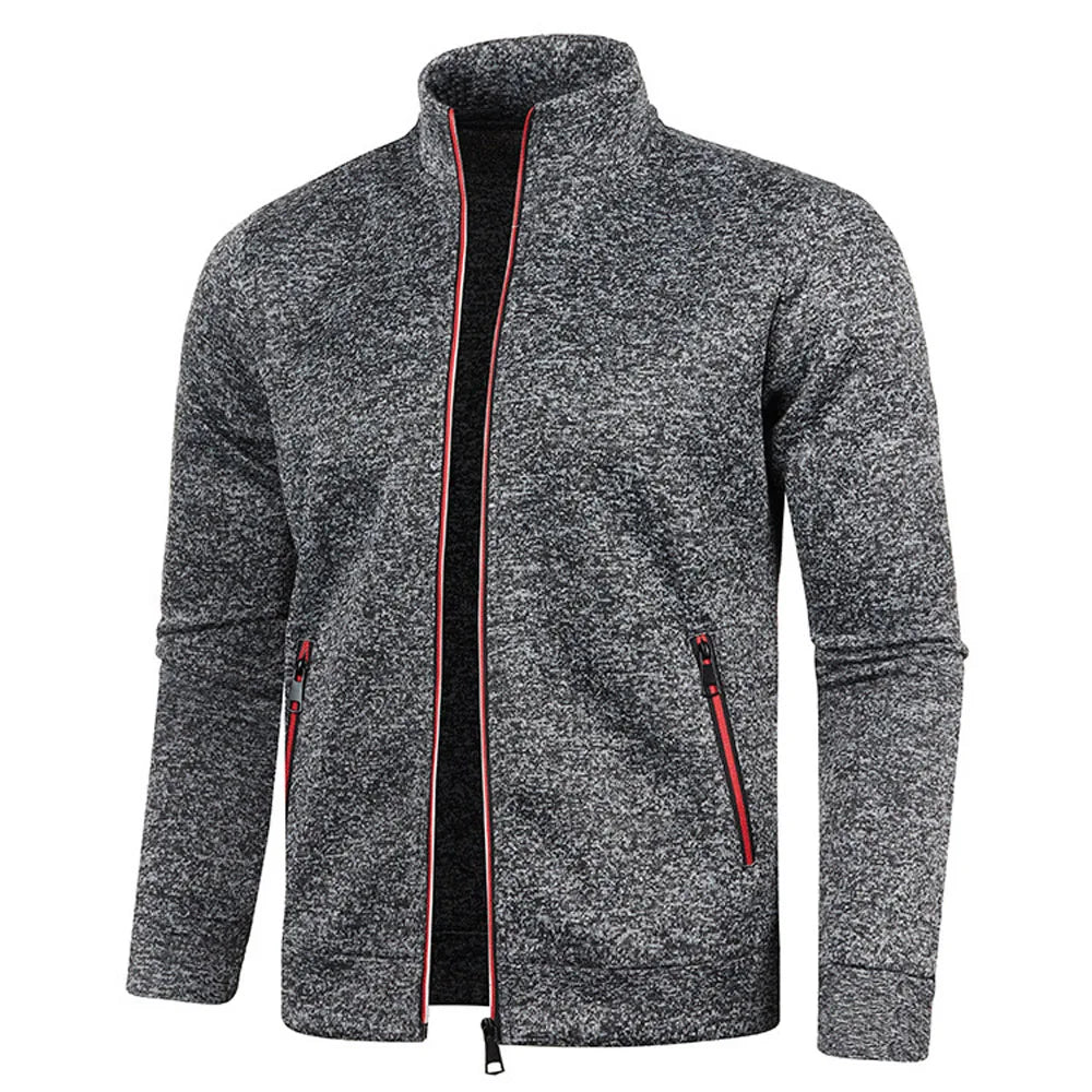 Cardigan Oversize Homme Col Montant Zippé – Tricot Chic